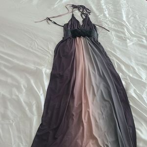 Long ombre maxi with pleather details